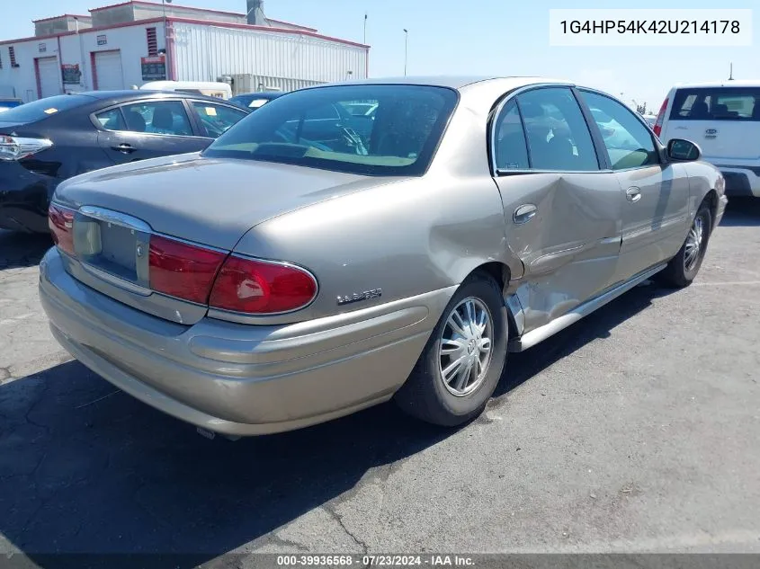 2002 Buick Lesabre Custom VIN: 1G4HP54K42U214178 Lot: 39936568