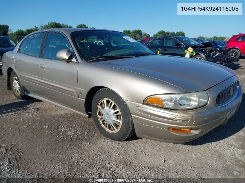 2002 Buick Lesabre Custom VIN: 1G4HP54K924116005 Lot: 40039507