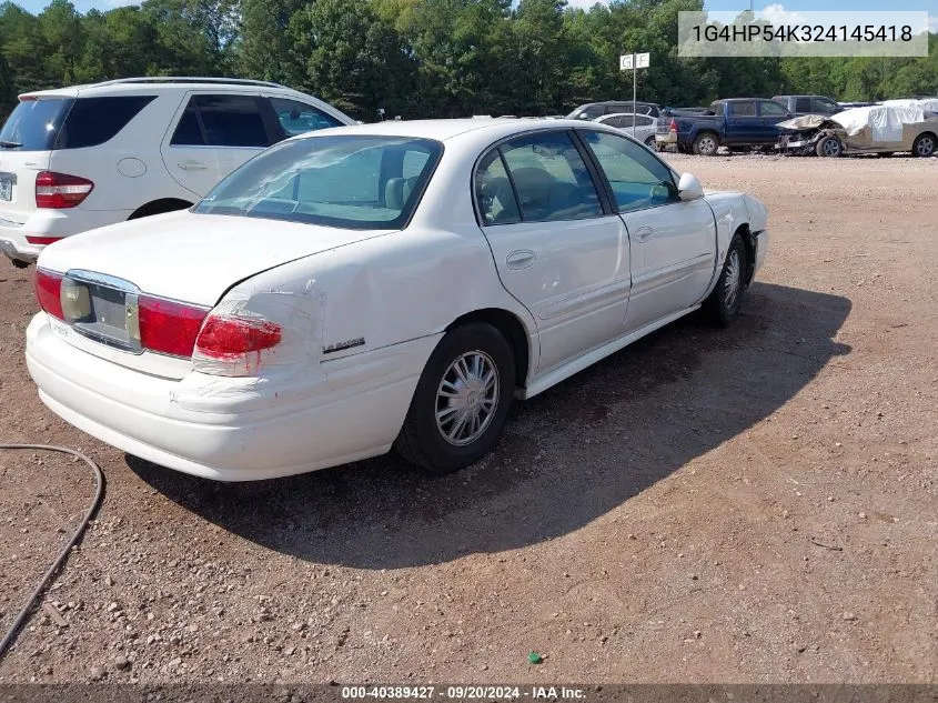 2002 Buick Lesabre Custom VIN: 1G4HP54K324145418 Lot: 40389427