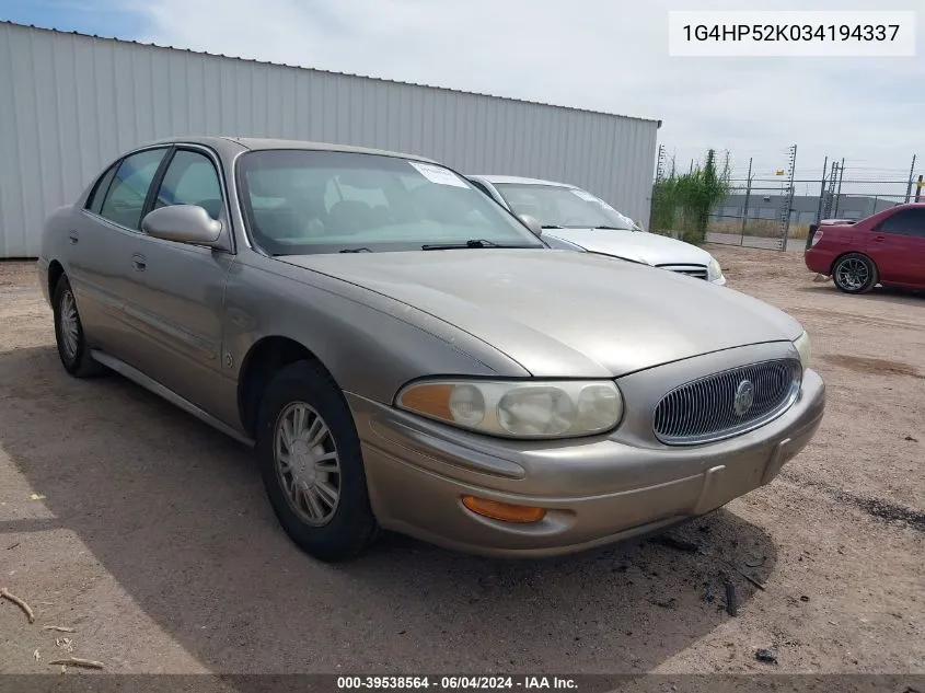 2003 Buick Lesabre Custom VIN: 1G4HP52K034194337 Lot: 39538564