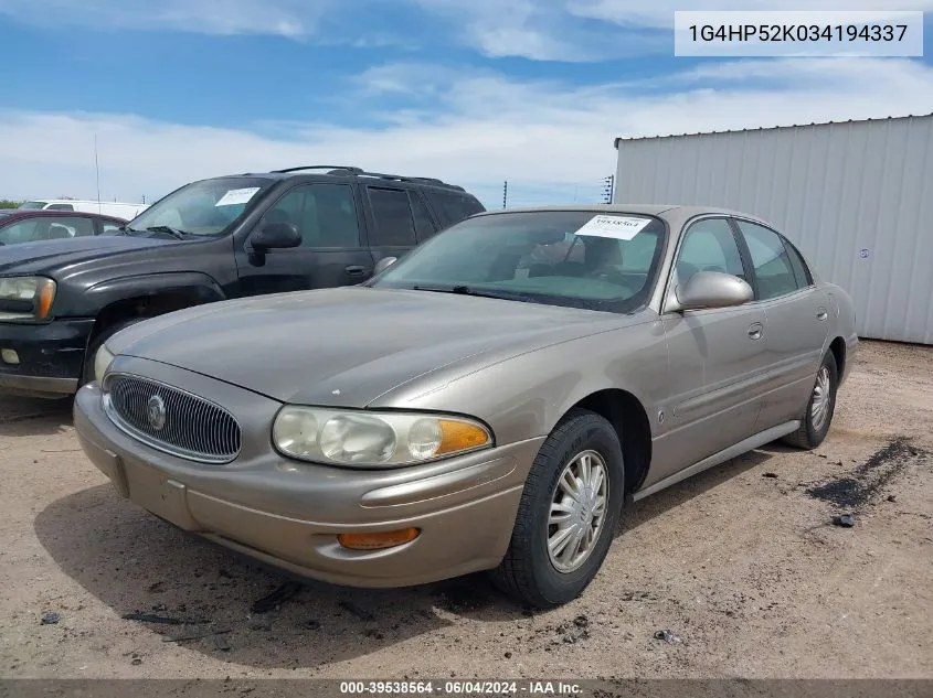 2003 Buick Lesabre Custom VIN: 1G4HP52K034194337 Lot: 39538564