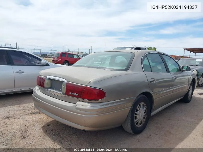 1G4HP52K034194337 2003 Buick Lesabre Custom