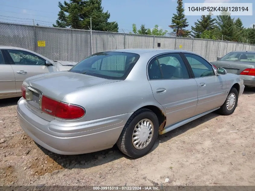 2003 Buick Lesabre Custom VIN: 1G4HP52K43U128194 Lot: 39915319