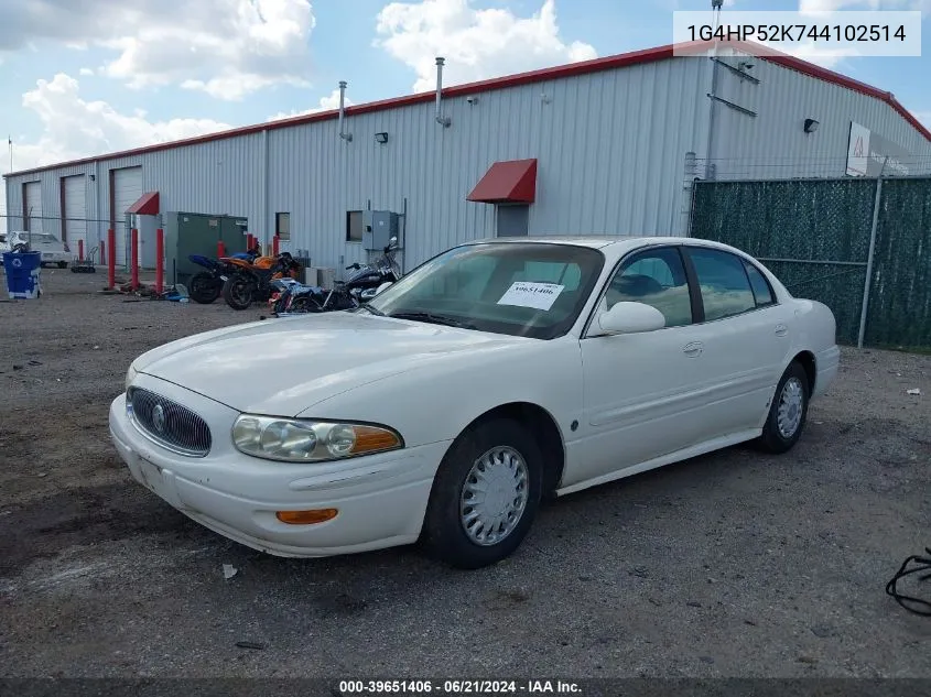 2004 Buick Lesabre Custom VIN: 1G4HP52K744102514 Lot: 39651406