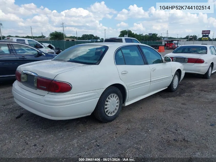 2004 Buick Lesabre Custom VIN: 1G4HP52K744102514 Lot: 39651406