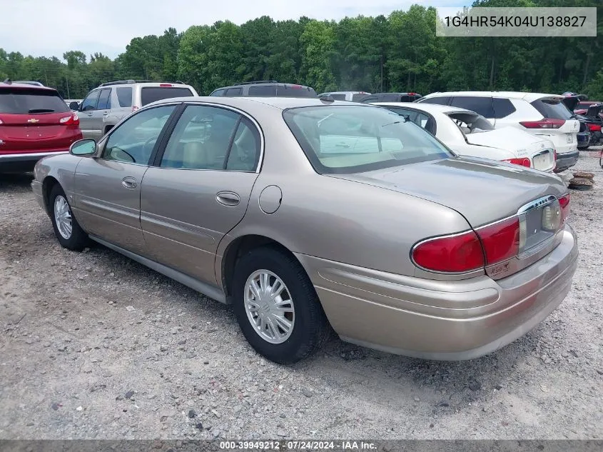 2004 Buick Lesabre Limited VIN: 1G4HR54K04U138827 Lot: 39949212