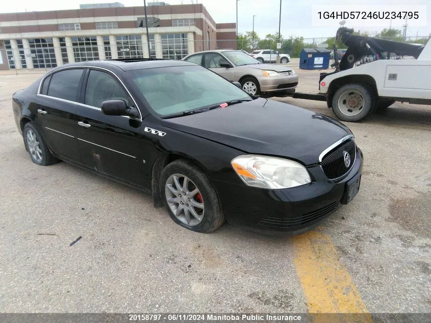 2006 Buick Lucerne Cxl V6 VIN: 1G4HD57246U234795 Lot: 20158797