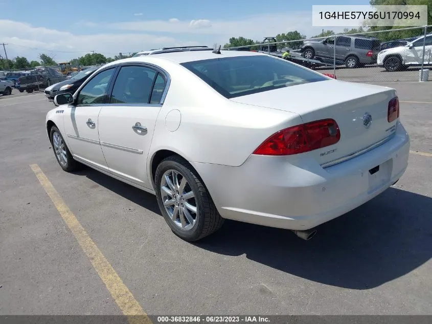 2006 Buick Lucerne Cxs VIN: 1G4HE57Y56U170994 Lot: 36832846