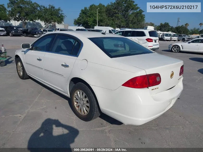 2006 Buick Lucerne Cx VIN: 1G4HP572X6U210217 Lot: 39526091