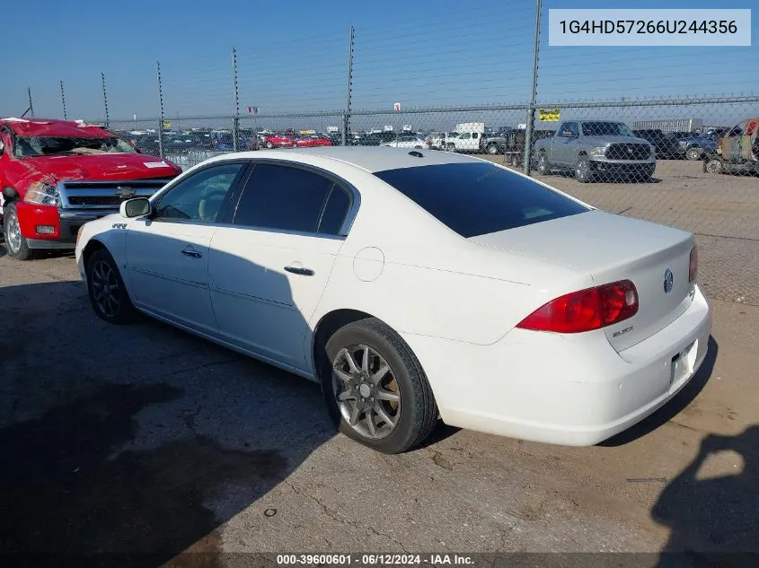 2006 Buick Lucerne Cxl VIN: 1G4HD57266U244356 Lot: 39600601