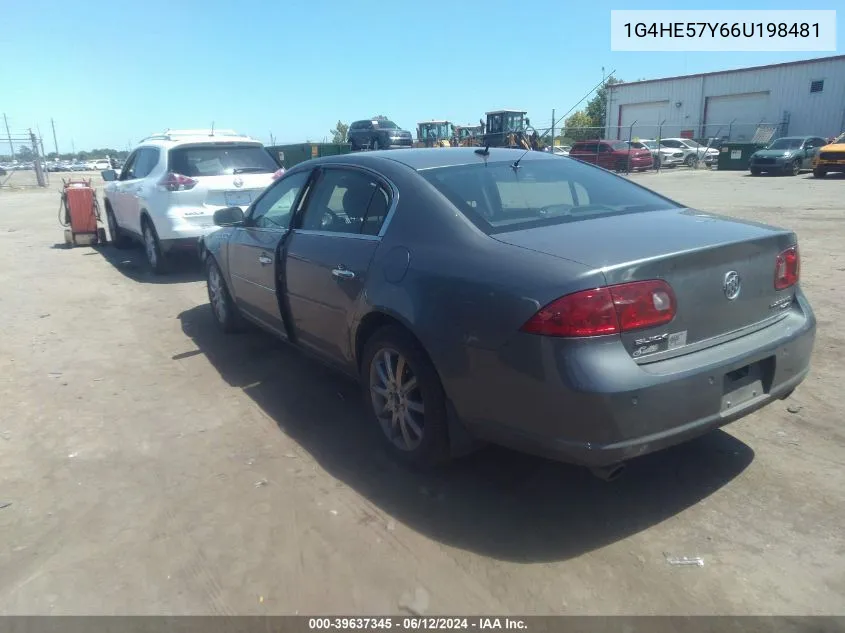 2006 Buick Lucerne Cxs VIN: 1G4HE57Y66U198481 Lot: 39637345