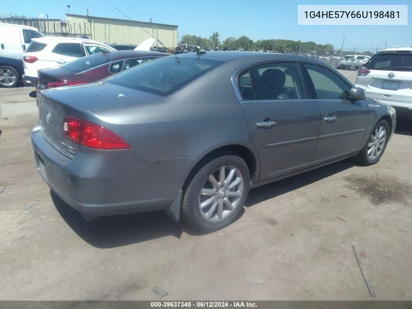 2006 Buick Lucerne Cxs VIN: 1G4HE57Y66U198481 Lot: 39637345