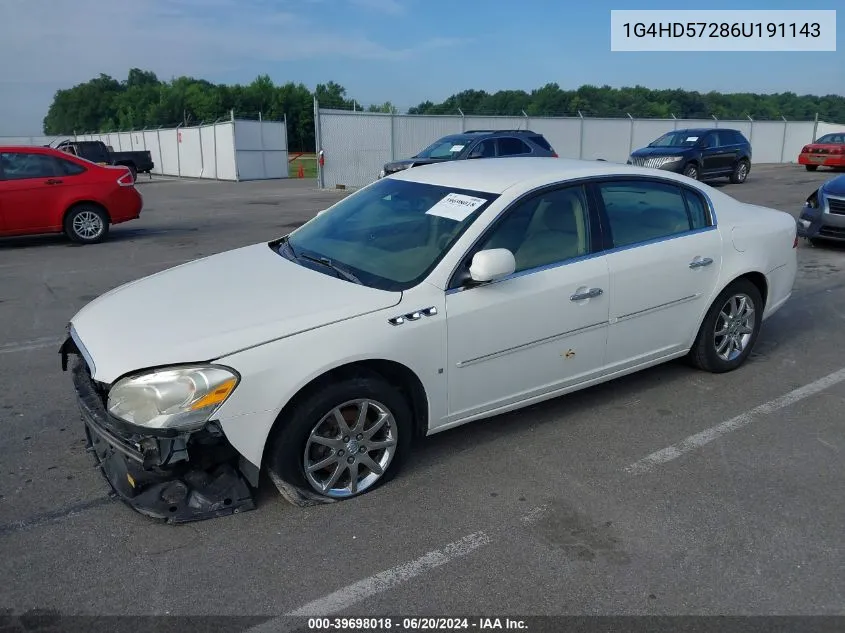 2006 Buick Lucerne Cxl VIN: 1G4HD57286U191143 Lot: 39698018