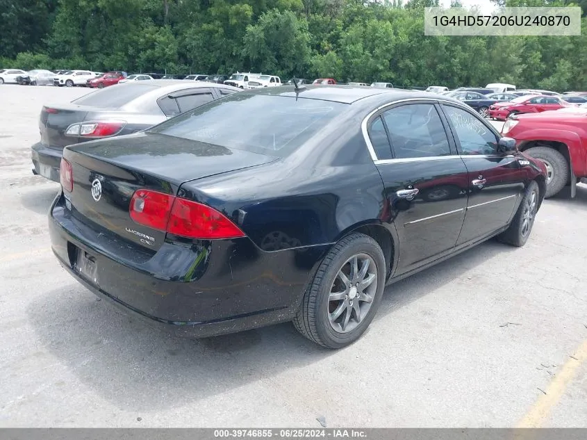 2006 Buick Lucerne Cxl VIN: 1G4HD57206U240870 Lot: 39746855