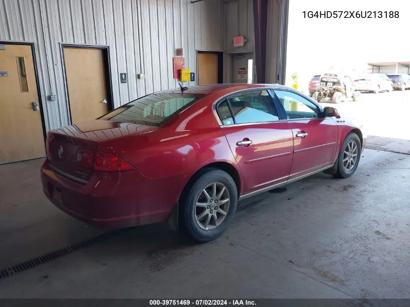 2006 Buick Lucerne Cxl VIN: 1G4HD572X6U213188 Lot: 39751469