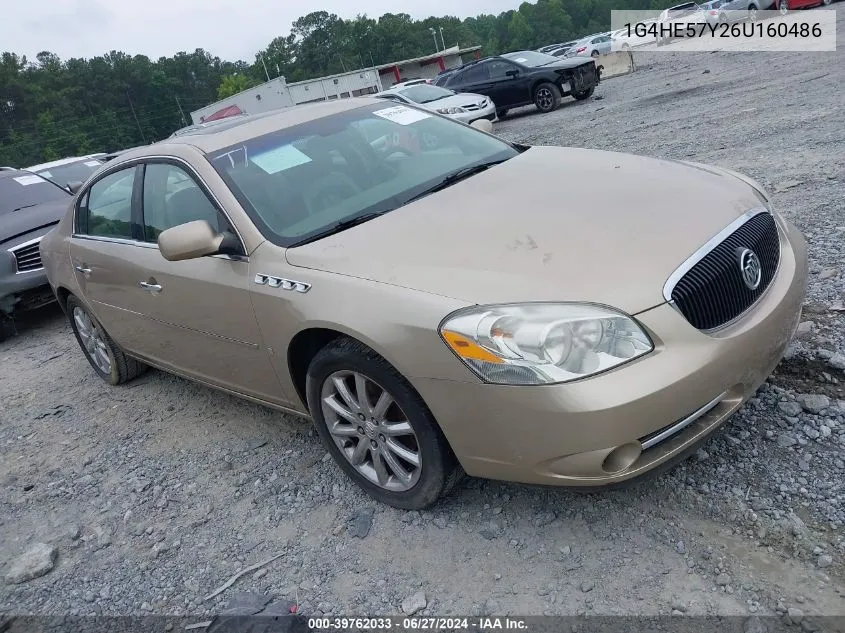 2006 Buick Lucerne Cxs VIN: 1G4HE57Y26U160486 Lot: 39762033