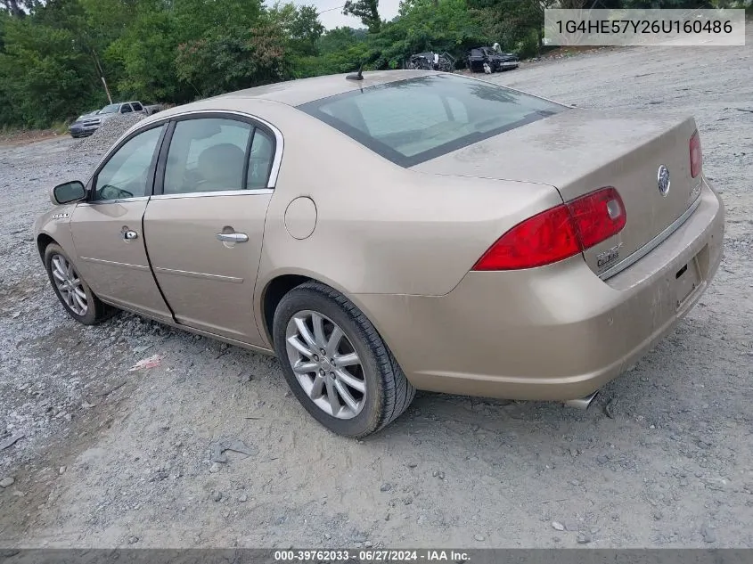 2006 Buick Lucerne Cxs VIN: 1G4HE57Y26U160486 Lot: 39762033