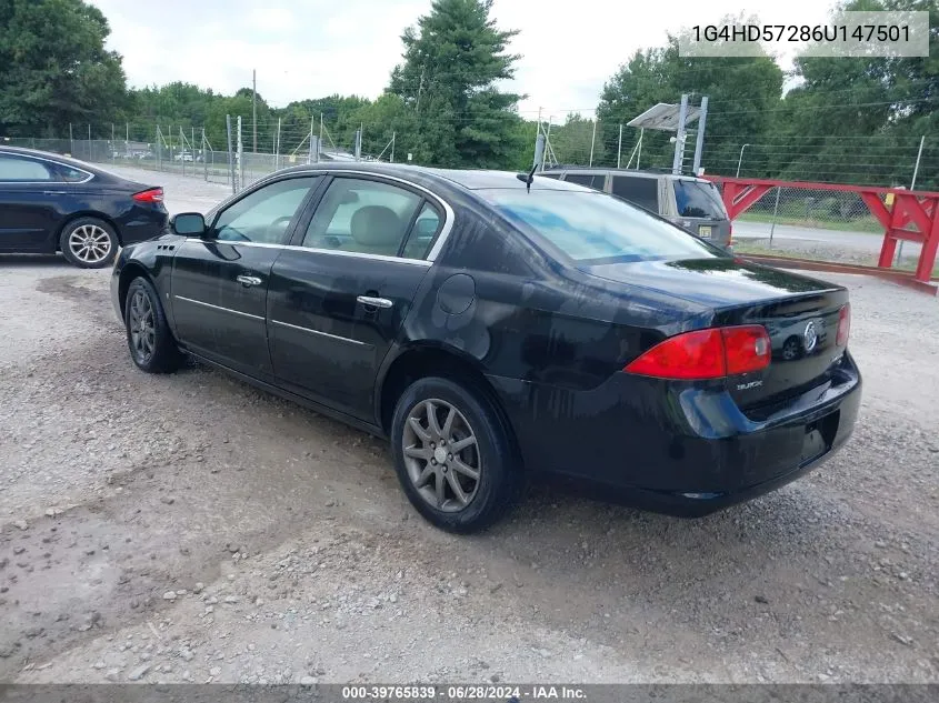 2006 Buick Lucerne Cxl VIN: 1G4HD57286U147501 Lot: 39765839