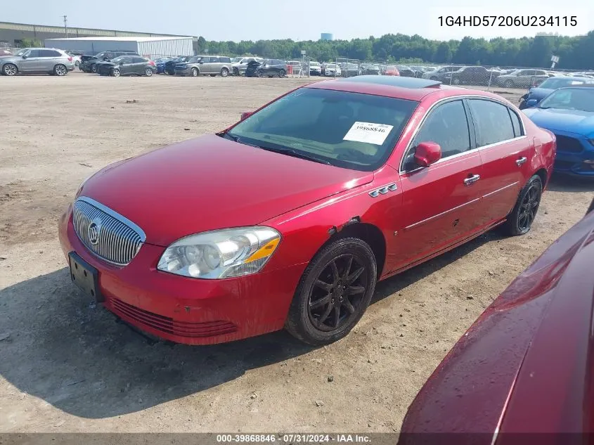 2006 Buick Lucerne Cxl VIN: 1G4HD57206U234115 Lot: 39868846