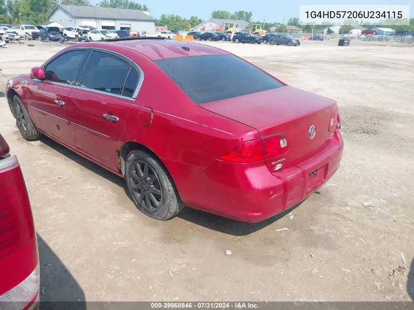 2006 Buick Lucerne Cxl VIN: 1G4HD57206U234115 Lot: 39868846