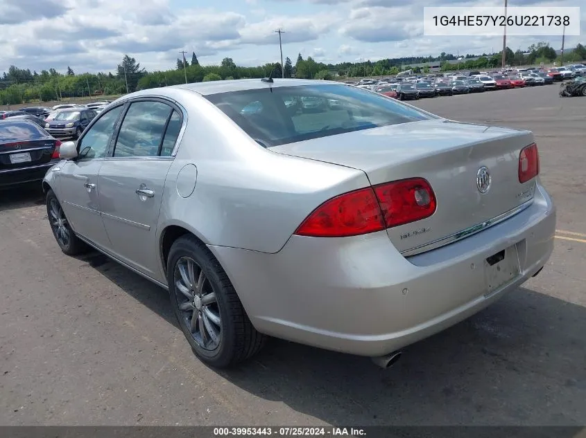 2006 Buick Lucerne Cxs VIN: 1G4HE57Y26U221738 Lot: 39953443