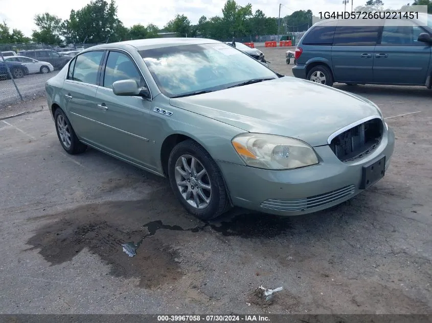 1G4HD57266U221451 2006 Buick Lucerne Cxl