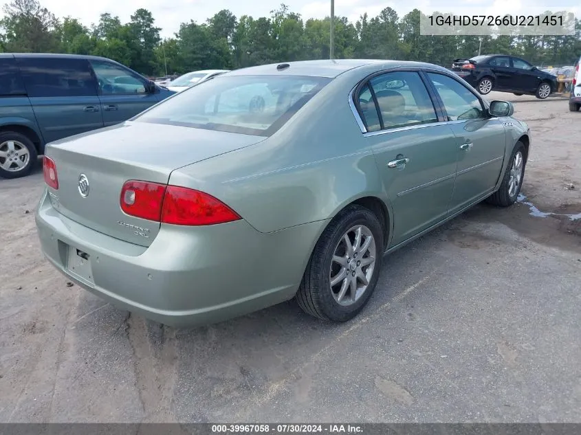 1G4HD57266U221451 2006 Buick Lucerne Cxl