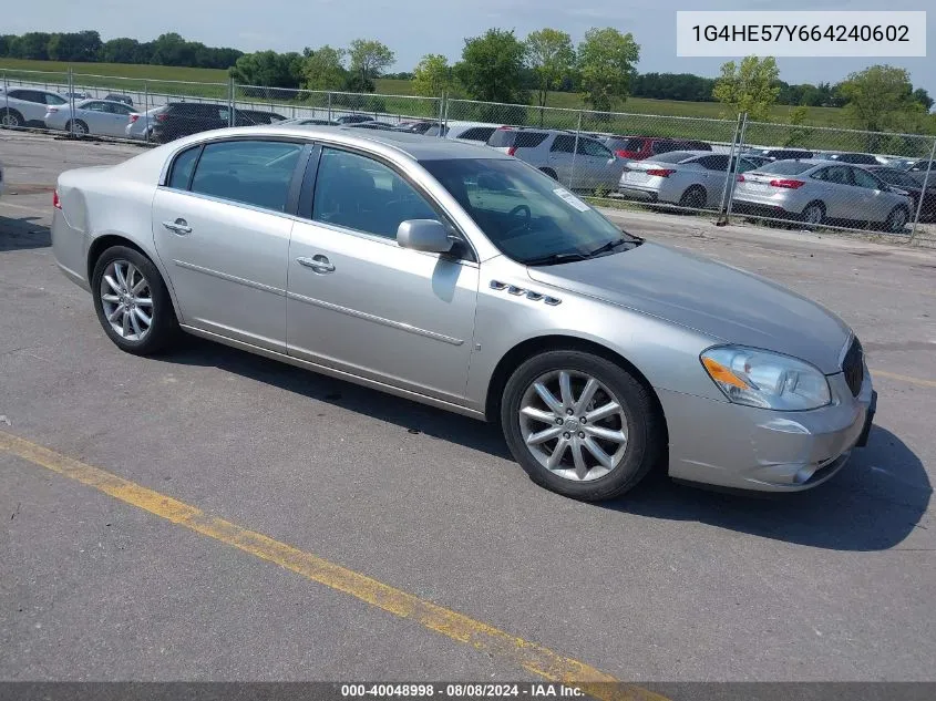 1G4HE57Y664240602 2006 Buick Lucerne Cxs