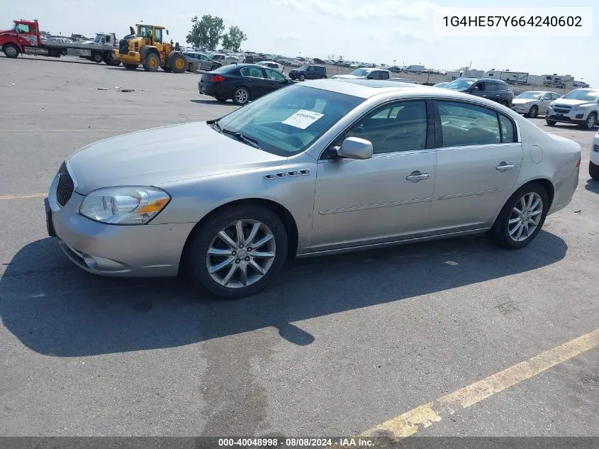 2006 Buick Lucerne Cxs VIN: 1G4HE57Y664240602 Lot: 40048998