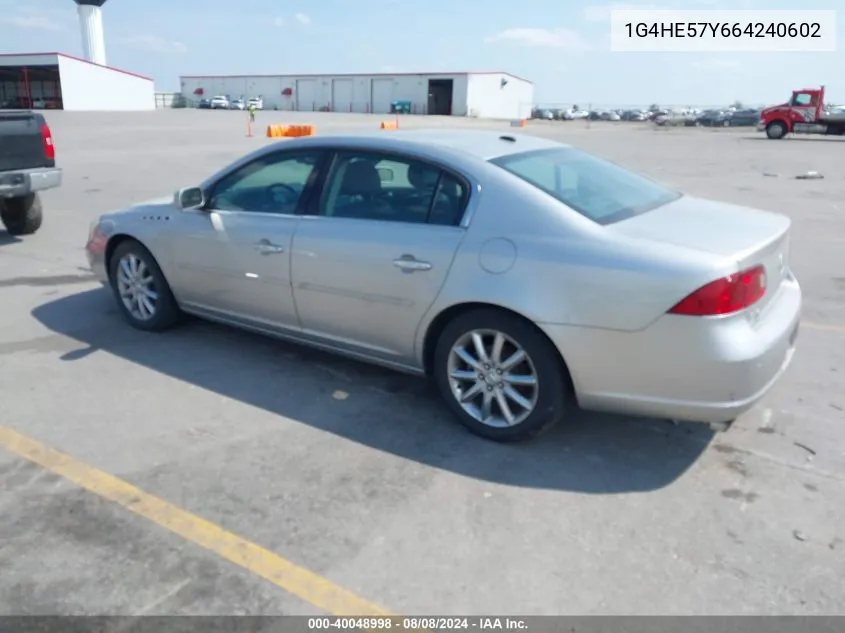 1G4HE57Y664240602 2006 Buick Lucerne Cxs