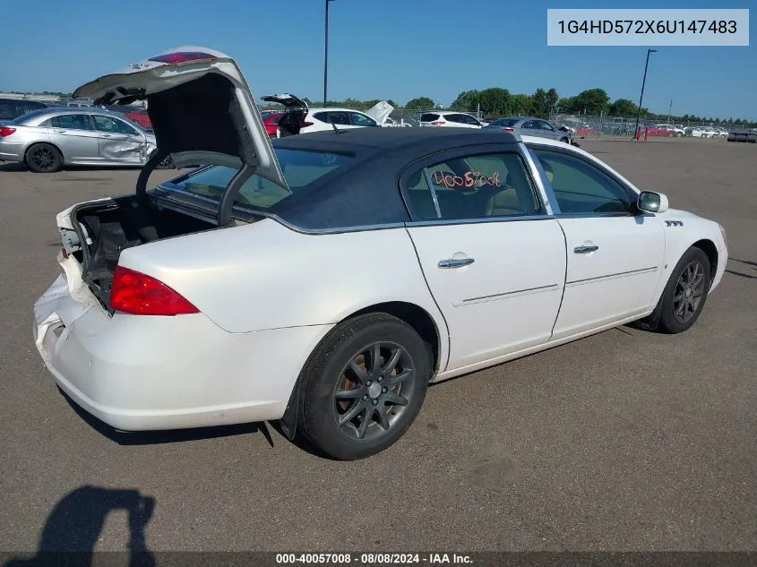 2006 Buick Lucerne Cxl VIN: 1G4HD572X6U147483 Lot: 40057008