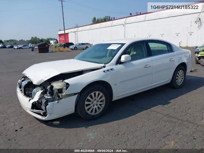 2006 Buick Lucerne Cx VIN: 1G4HP57216U185322 Lot: 40254668