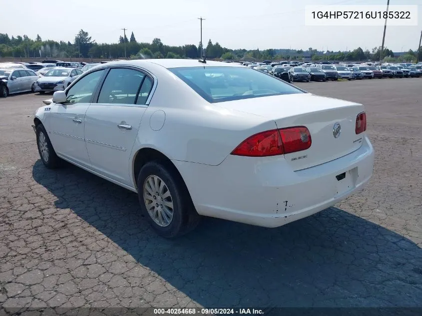 2006 Buick Lucerne Cx VIN: 1G4HP57216U185322 Lot: 40254668