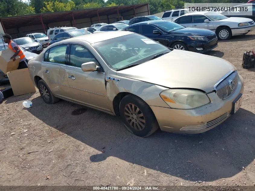 1G4HP57266U181315 2006 Buick Lucerne Cx