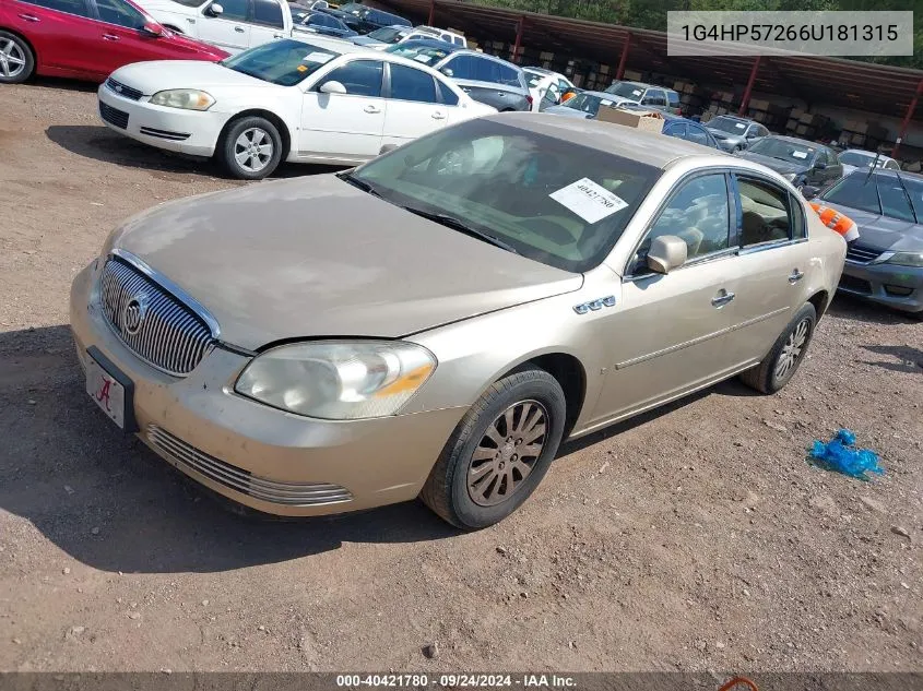 1G4HP57266U181315 2006 Buick Lucerne Cx