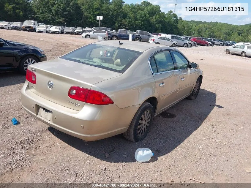 1G4HP57266U181315 2006 Buick Lucerne Cx