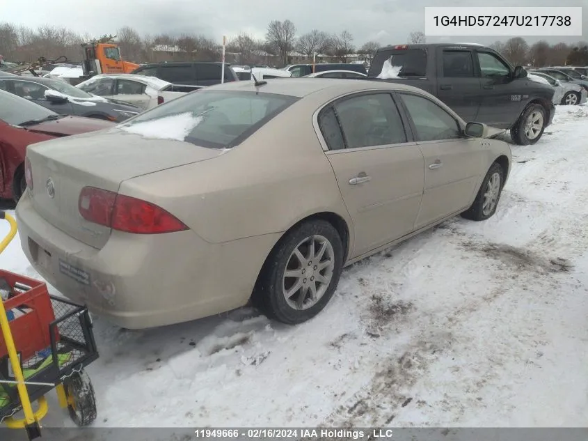 2007 Buick Lucerne VIN: 1G4HD57247U217738 Lot: 11949666