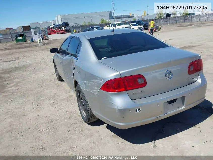 2007 Buick Lucerne Cxl VIN: 1G4HD57297U177205 Lot: 11995142