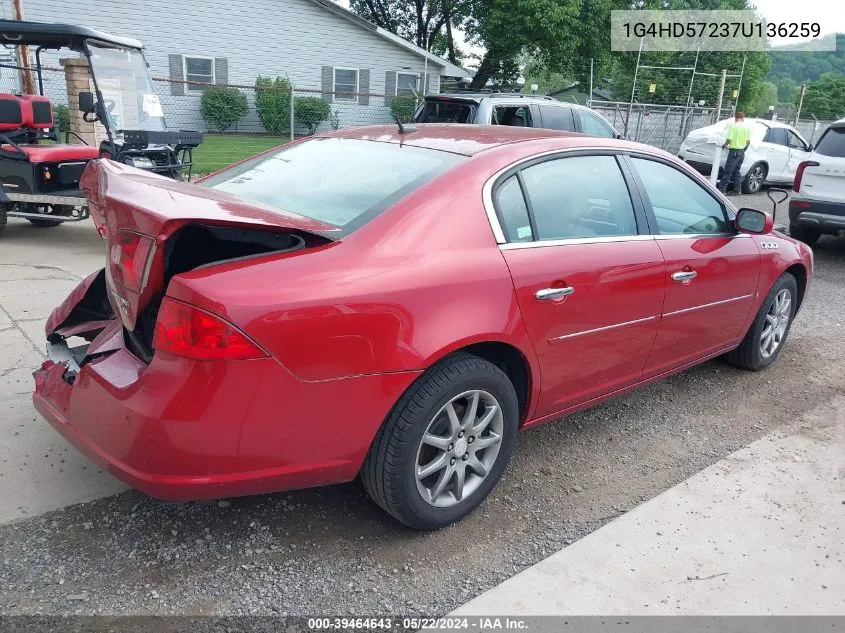 2007 Buick Lucerne Cxl VIN: 1G4HD57237U136259 Lot: 39464643