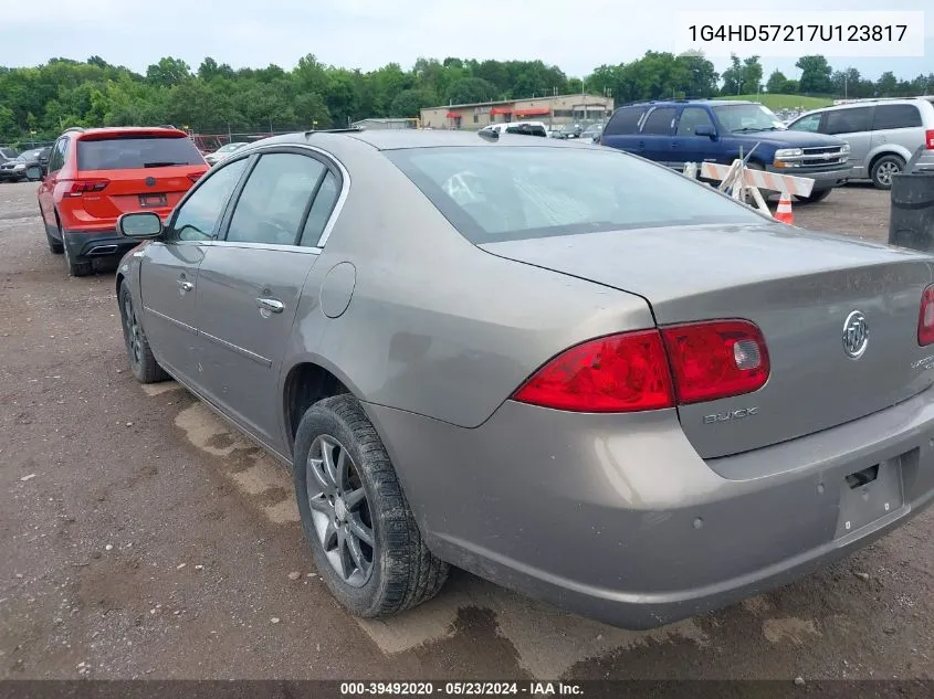 2007 Buick Lucerne Cxl VIN: 1G4HD57217U123817 Lot: 39492020