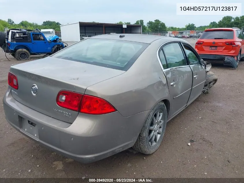 2007 Buick Lucerne Cxl VIN: 1G4HD57217U123817 Lot: 39492020