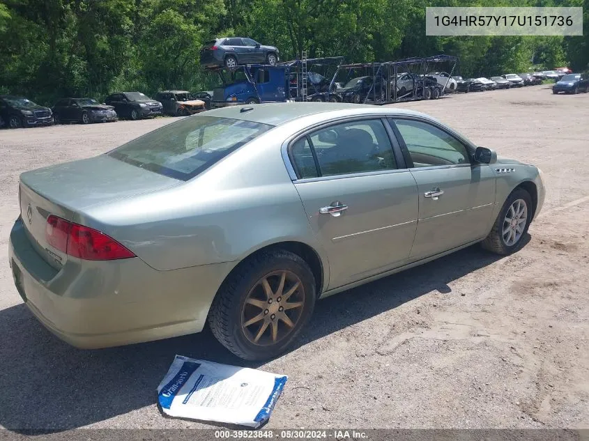 2007 Buick Lucerne Cxl VIN: 1G4HR57Y17U151736 Lot: 39523848