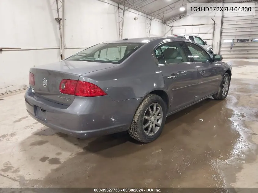 2007 Buick Lucerne Cxl VIN: 1G4HD572X7U104330 Lot: 39527735