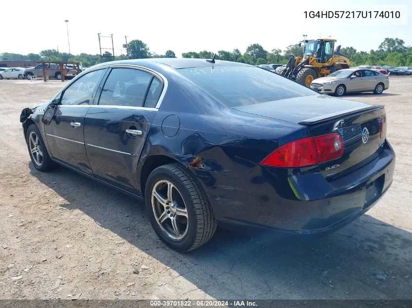 2007 Buick Lucerne Cxl VIN: 1G4HD57217U174010 Lot: 39701822