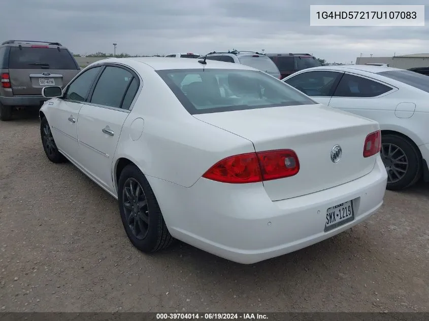 2007 Buick Lucerne Cxl VIN: 1G4HD57217U107083 Lot: 39704014