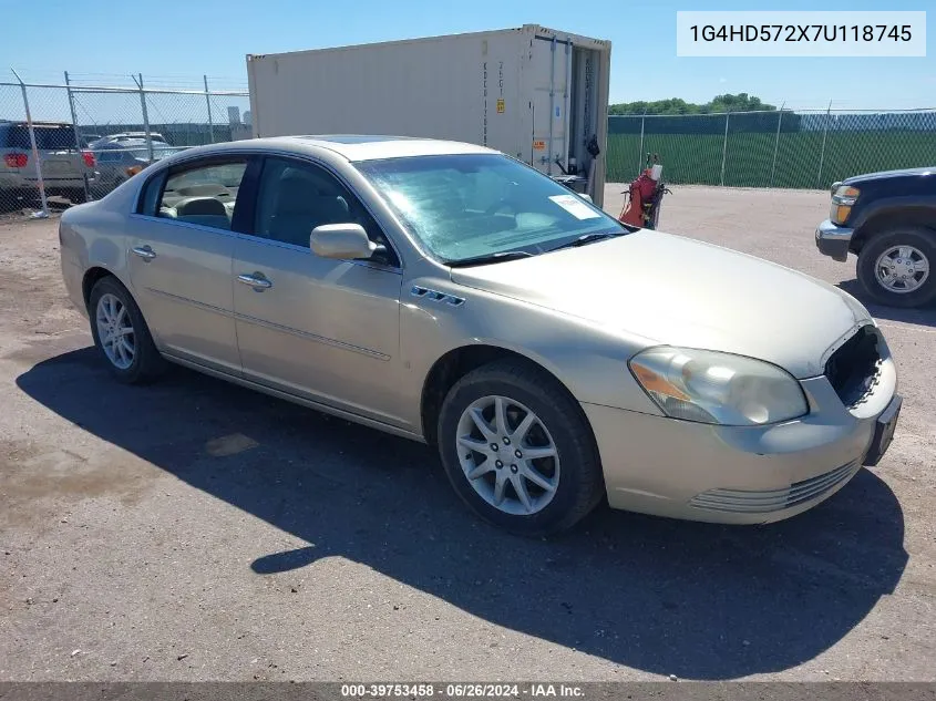 2007 Buick Lucerne Cxl VIN: 1G4HD572X7U118745 Lot: 39753458