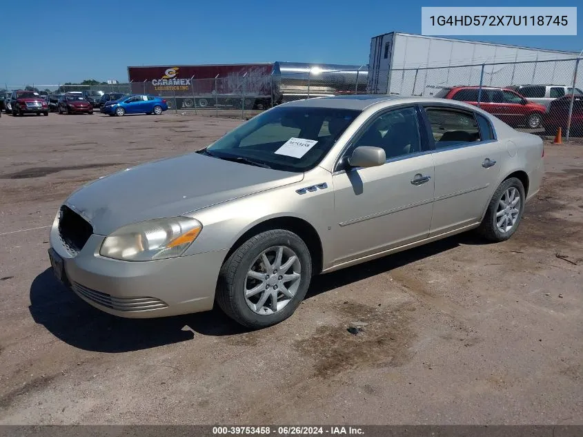 2007 Buick Lucerne Cxl VIN: 1G4HD572X7U118745 Lot: 39753458