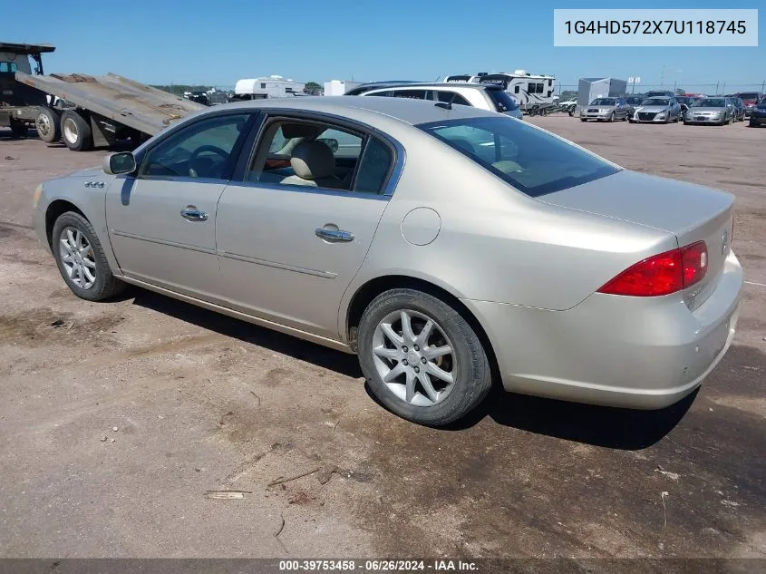 2007 Buick Lucerne Cxl VIN: 1G4HD572X7U118745 Lot: 39753458