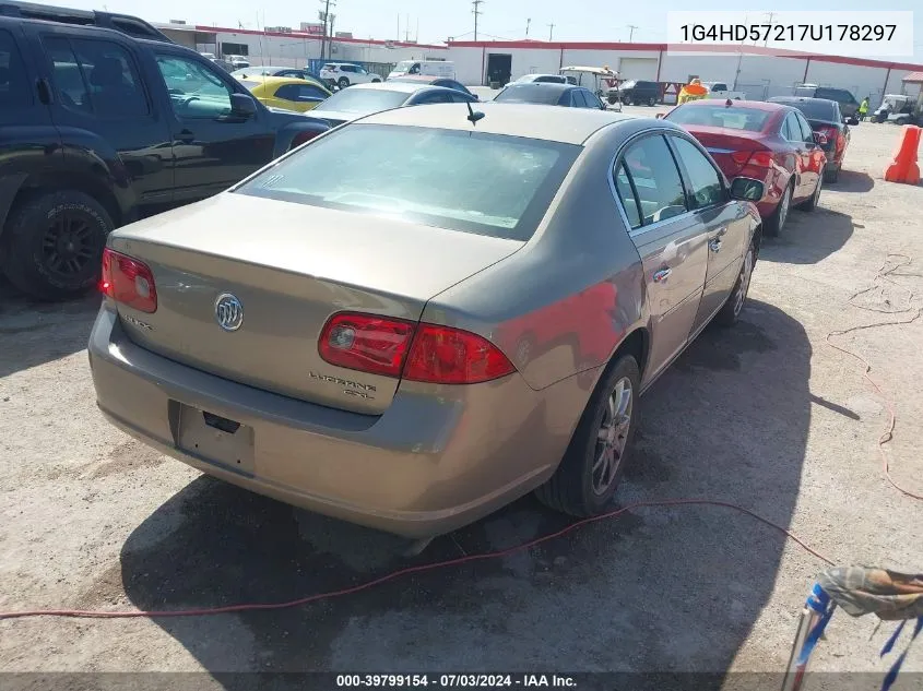 2007 Buick Lucerne Cxl VIN: 1G4HD57217U178297 Lot: 39799154