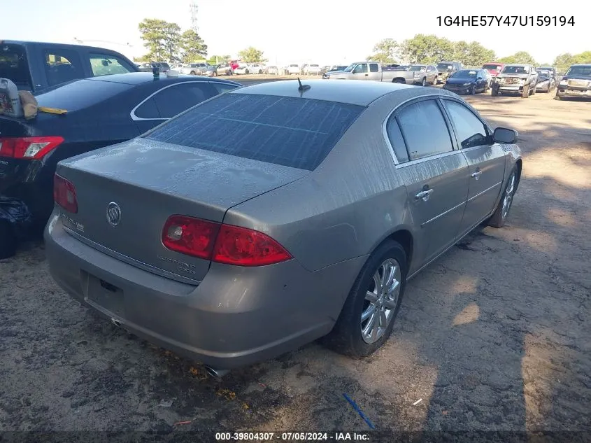 2007 Buick Lucerne Cxs VIN: 1G4HE57Y47U159194 Lot: 39804307